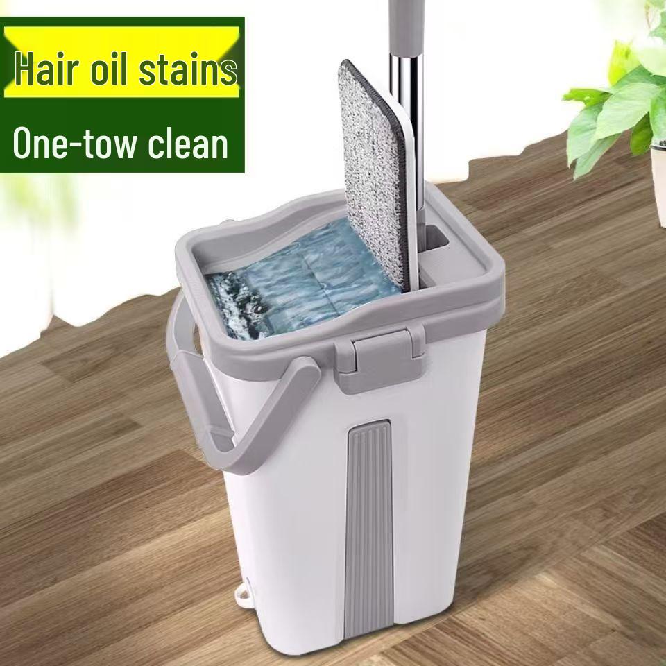 Lazy Hands-Free Dual-Purpose Flat Mop for Dry and Wet Cleaning
