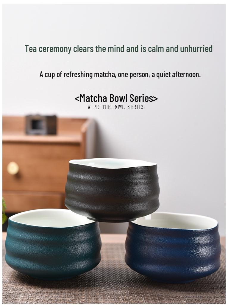 Japanese Matcha Tea Set: Ceramic Bowl, Chasen Stand, and Song Dynasty Style Tools