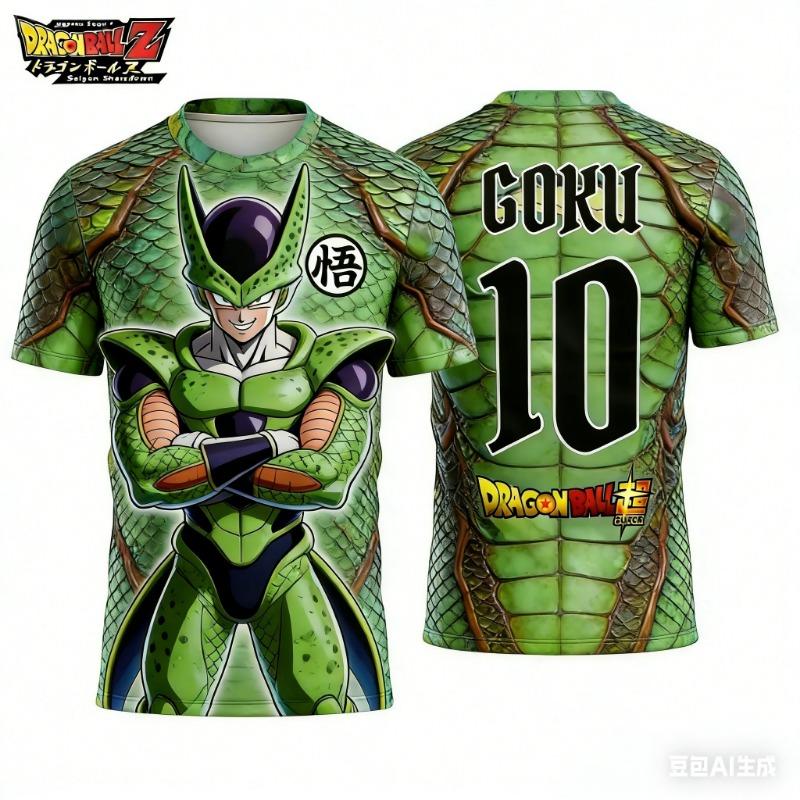 2026 Summer Dragon Ball Retro Fitness T-shirt Men's Oversized 3D Printed Short-sleeved Family Unisex Children's