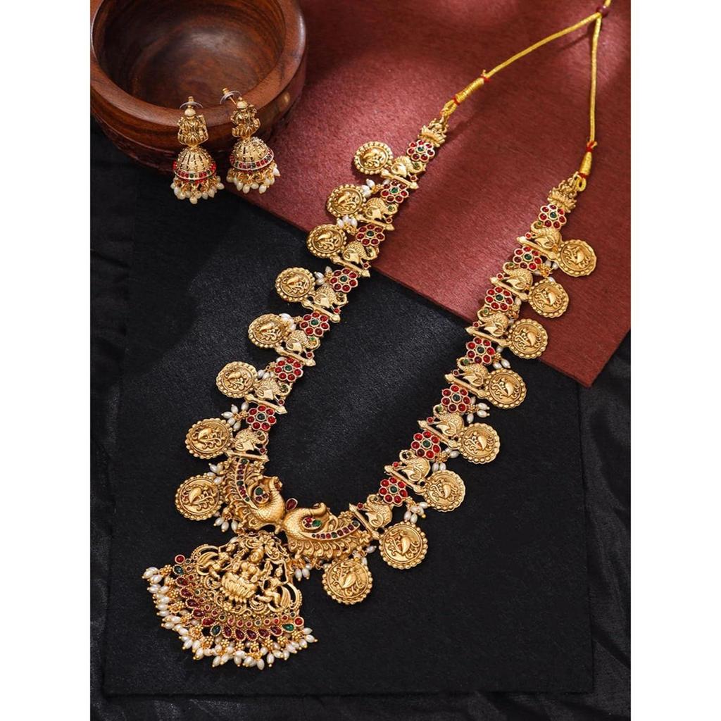 Jewellery Set For Women | Ethnic  Long Necklace Set for Women | Traditional Temple Jewellery Sets For Girls | Birthday Gift for Girls & Women