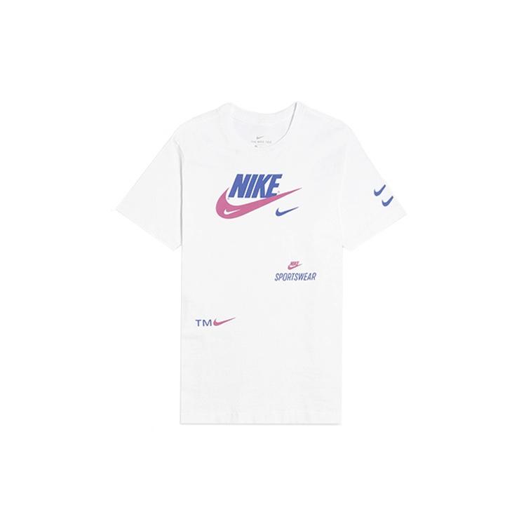 Nike Swoosh Round Neck Short Sleeve White Men s CU0078-100 S