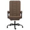 Office Chair with Reclining Function Brown Fabric