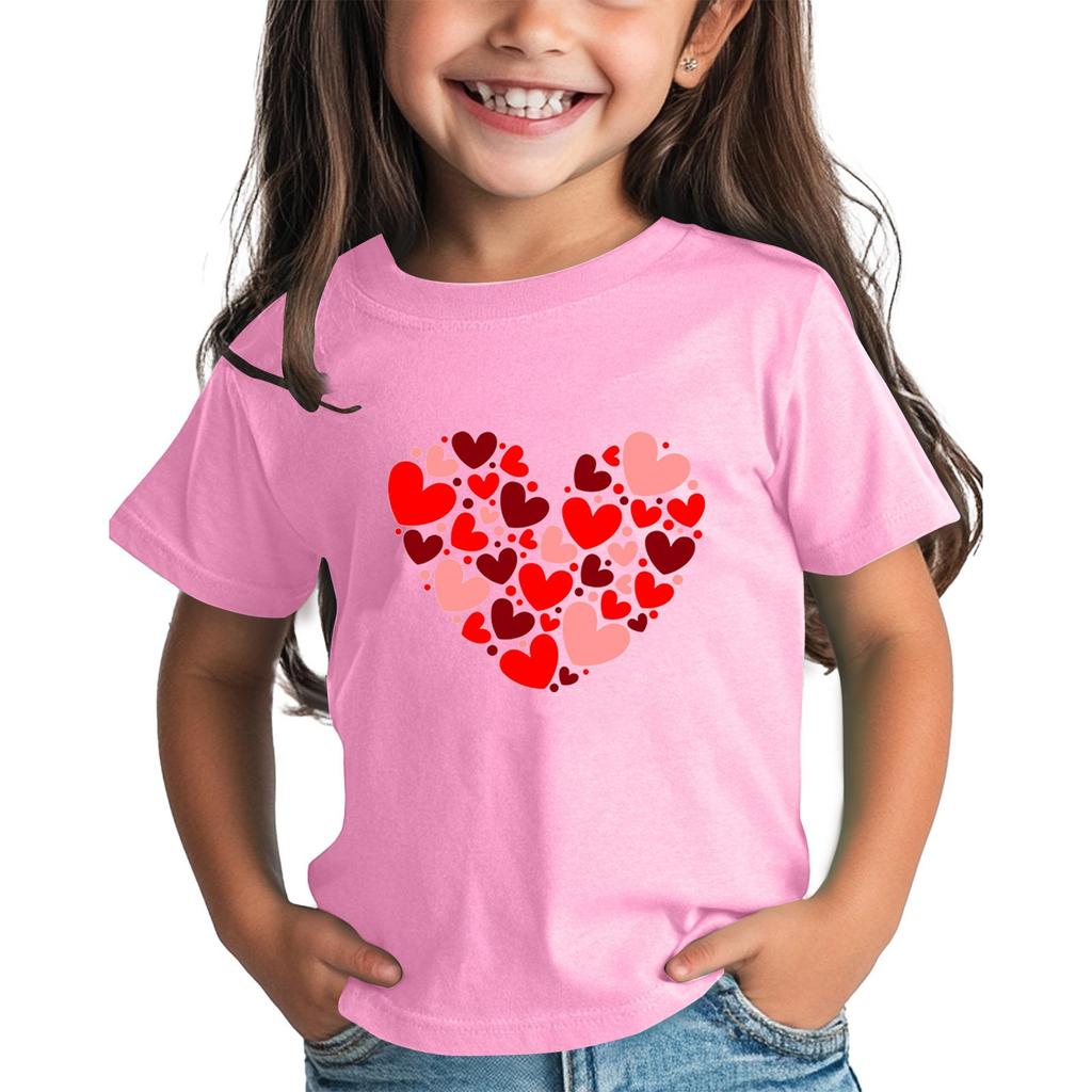 Koszulka dla chłopca i dziewczynki na Walentynki Słodkie koszulki z serduszkami dla dzieci Koszulki walentynkowe dla dzieci
