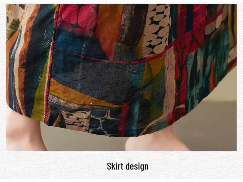 2023 Sommer Retro Übergröße Floral Locker Kleid für Frauen