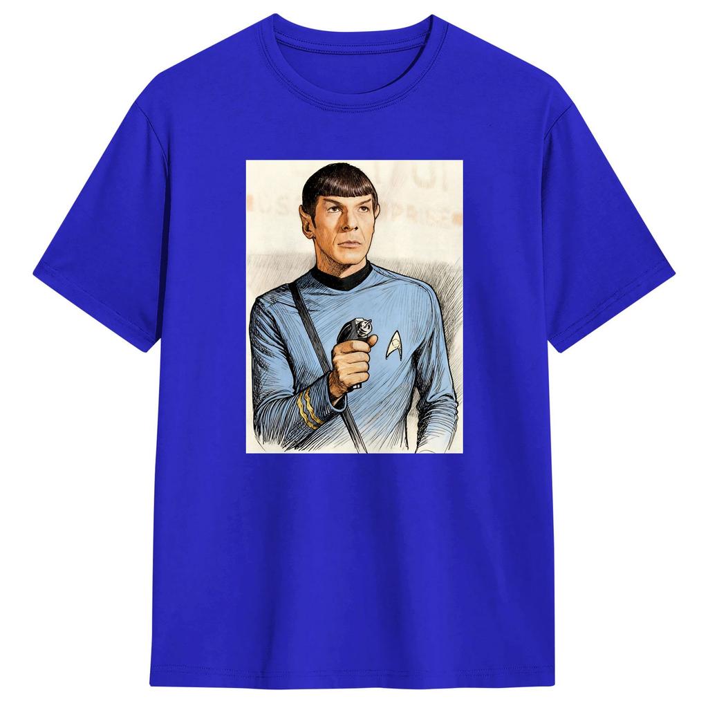Mr Spock Stars Treks T Shirt Summer Leisure T Shirts Mens Cotton Crew Neck Oversized Top Tees Short Sleeve Y2K Funny Tshirt