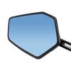 Artudatech Motorcycle Bar End Mirrors, Universal, CNC Machined Aluminum, Blue Glass, Fits 22mm (7/8 inch) Handlebars, Diamond Shape, Anti-Glare Convex