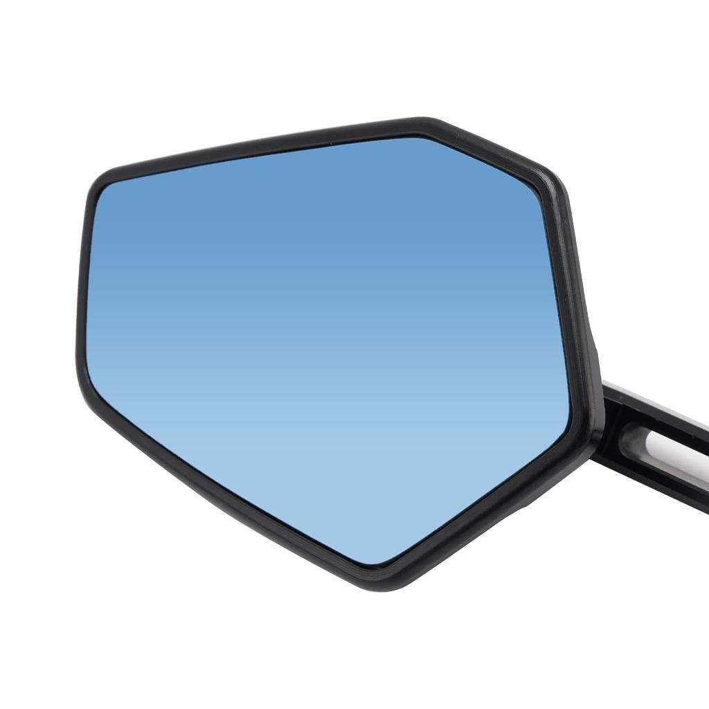 Artudatech Motorcycle Bar End Mirrors, Universal, CNC Machined Aluminum, Blue Glass, Fits 22mm (7/8 inch) Handlebars, Diamond Shape, Anti-Glare Convex