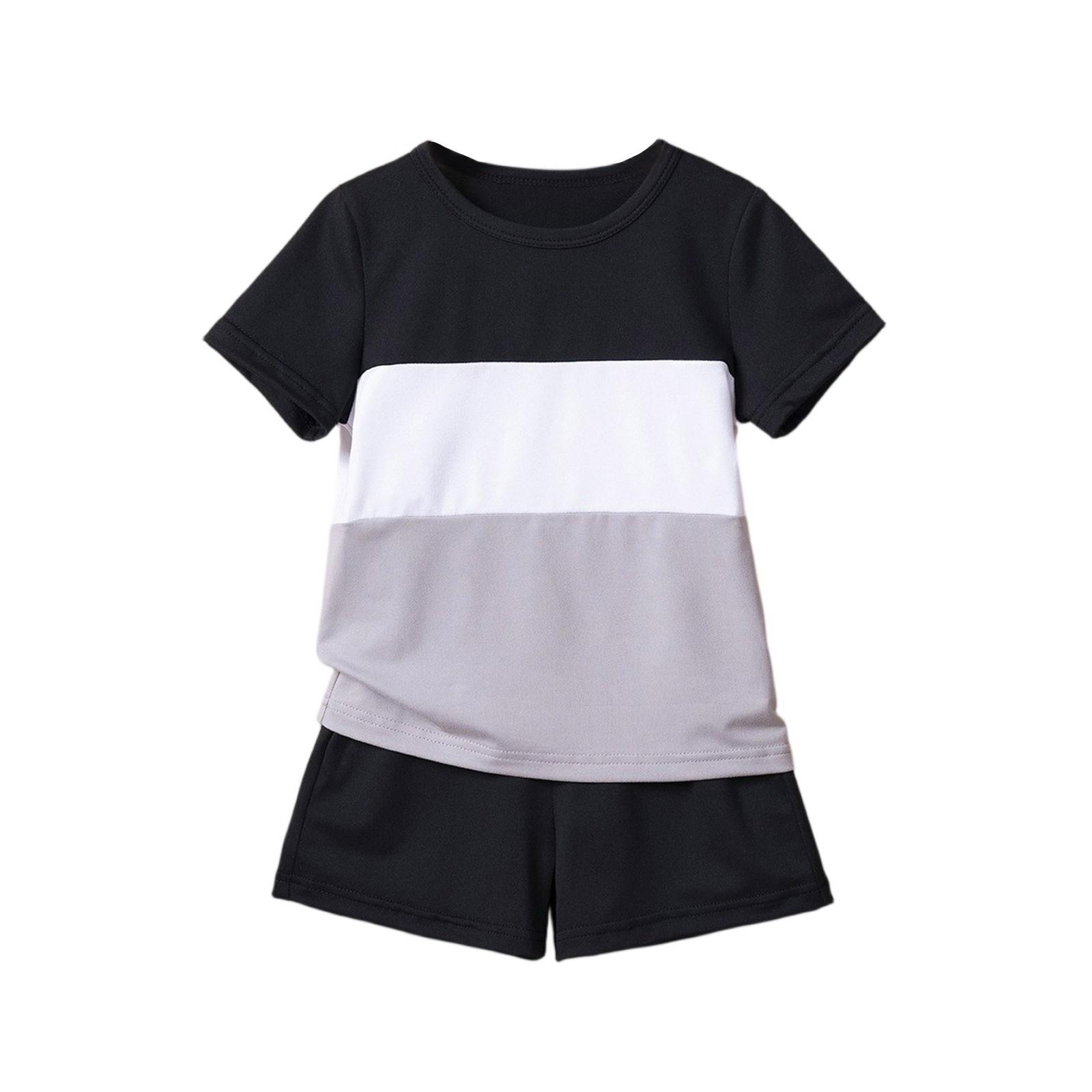 

Girls Color Block Set - Striped Sleeveless Outfit 120 чёрный