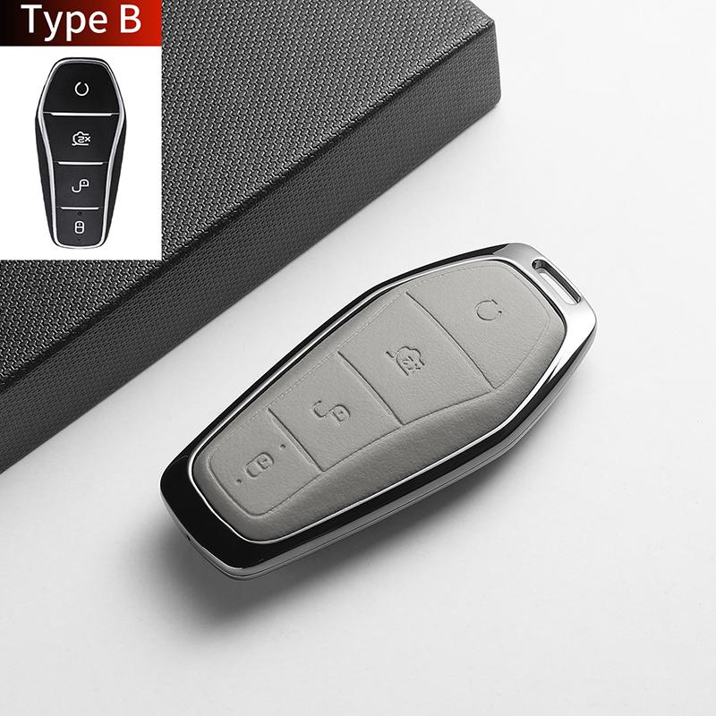 For BYD Han EV Dolphin Song Plus DMI Seagull Yuan UP Qin Pro Seal 06 Escort 7 Tang L Leather Metal Car Key Case Cover Accessorie