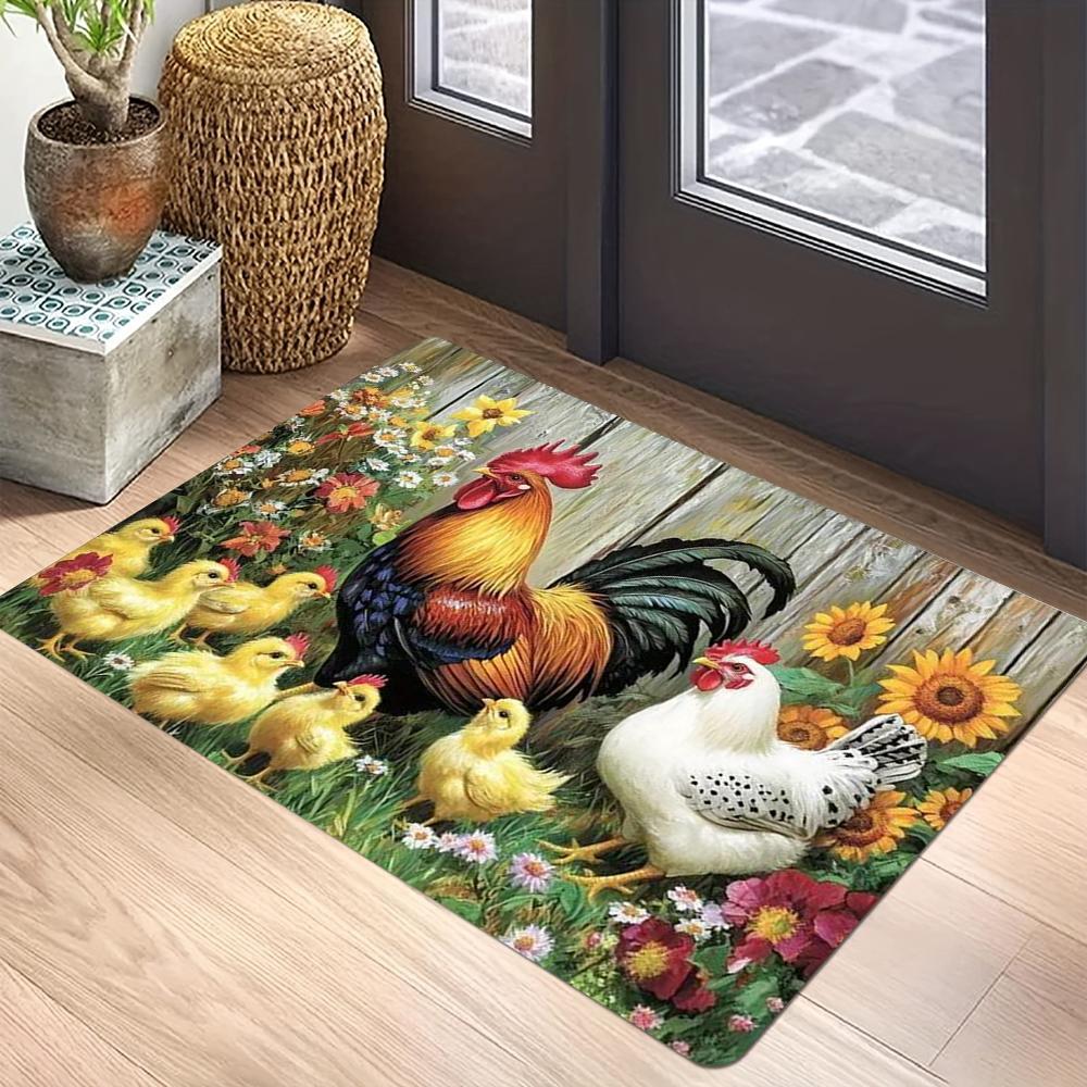 Rustic Chicken Coop Welcome Mat Washable Non-Slip Rug Bathroom Carpet Home Carpets Rugs Doormat Entrance Door Foot