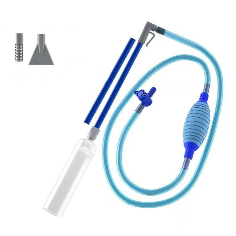 Handheld Fish Tank Water Changer Semi-Automatic with Outlet Valve Aquarium Siphon Cleaner Extension Tube with Filter Grid Kit