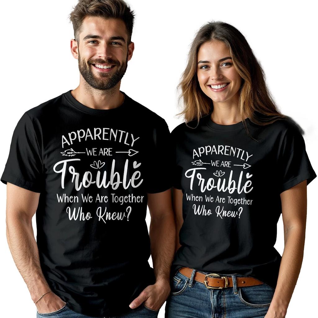 Mens Womens Trouble Together Best Friends Day T-Shirt Bestie Matching BFF #BFD