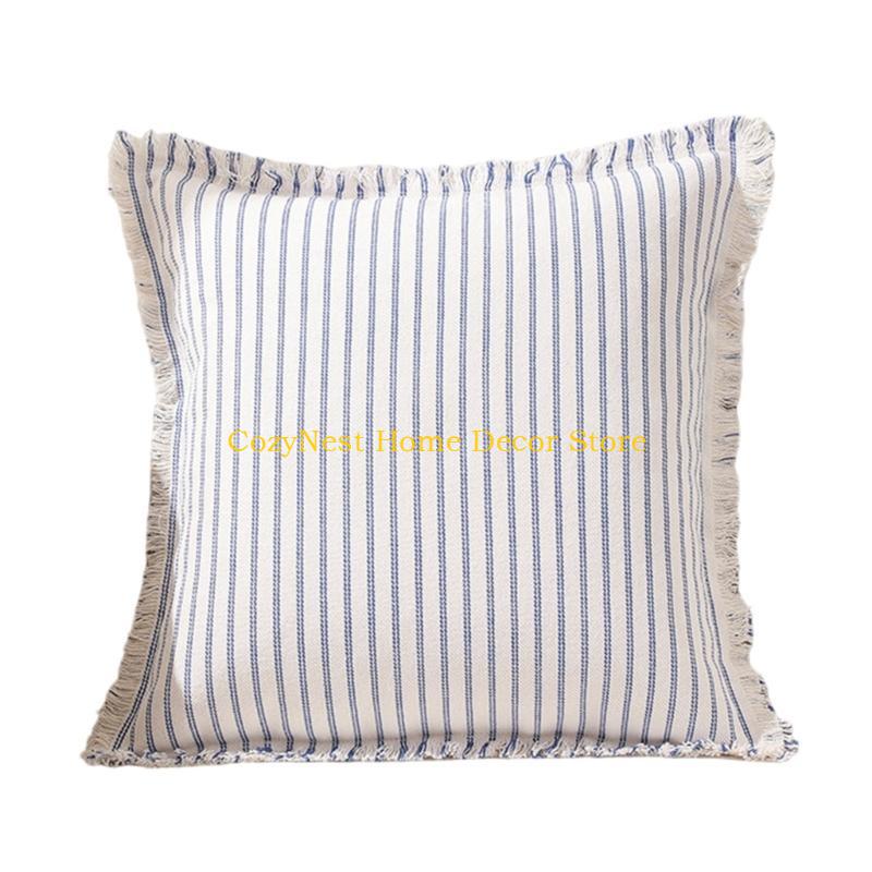 

92MF Pillow Case Cushion Cover with Blue Black Light Gray Stitching Optional 1PC