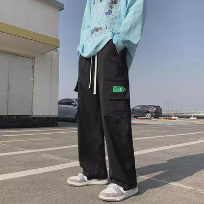 Men's Autumn Multi-Pocket Overalls - Trendy, Large Size, Casual, Straight, Loose Fit, Wide-Leg Pants