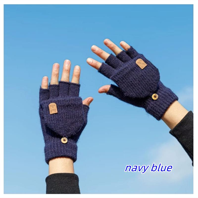 Knitted Fingerless Gloves Winter Thicken Warm Touch Screen Gloves for Men Women Gloves Warm Half Finger Student Gloves