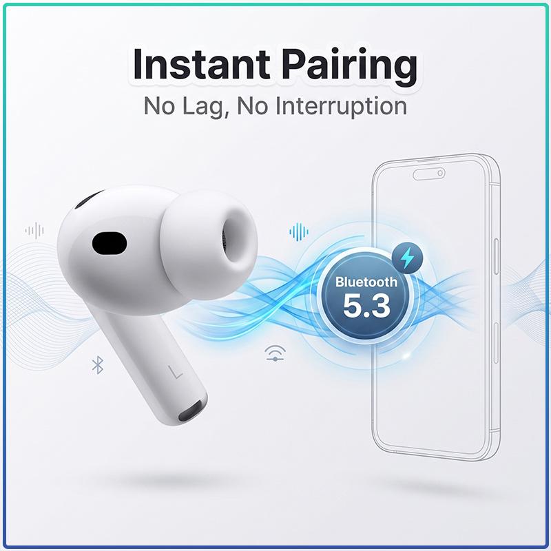Wireless Earbuds Air Pro 3 With Immersive Audio Noise Isolation 4 Ear Tip Sizes And Pocket Size Charging Case For Travel