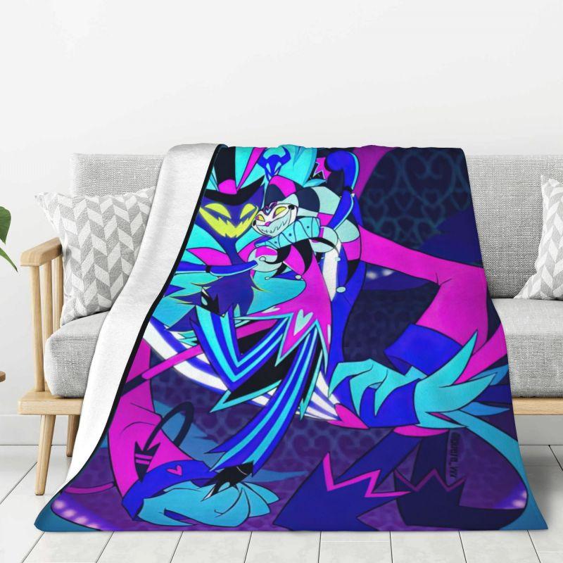 Custom Helluva Boss Black Humor Animated Musical Film Blanket Warm Fleece Soft Flannel Throw Blankets for Bedding Outdoor Autumn