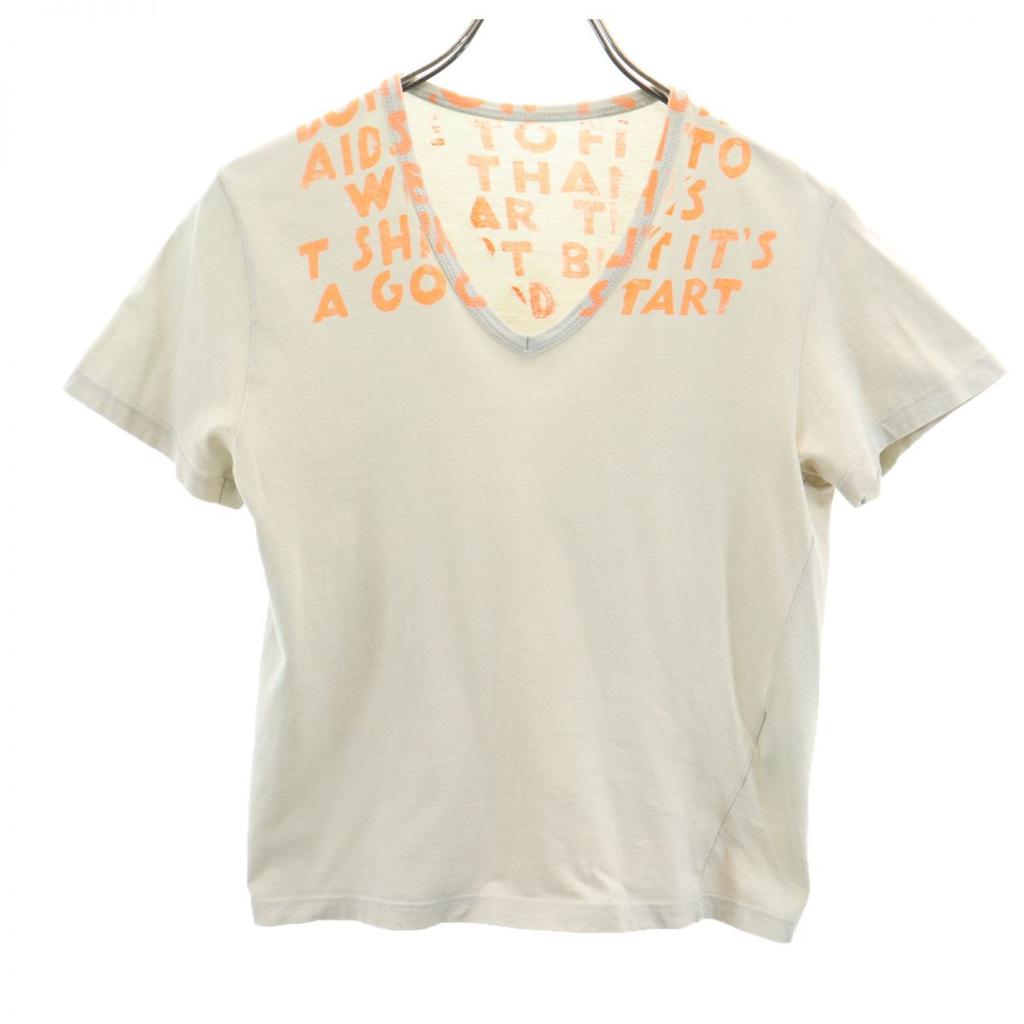 MARTIN MARGIELA Made In Italy Kokonoe Period AIDS T Print Short Sleeve V Neck T-shirt Men's Used