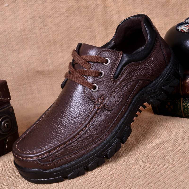 

Мужская обувь Деловой кэжуал Кожаная обувь Мужская обувь на мягкой подошве Нескользящая Толстая подошва Обувь для папы Универсальная обувь для среднего и пожилого возраста Больших размеров 48