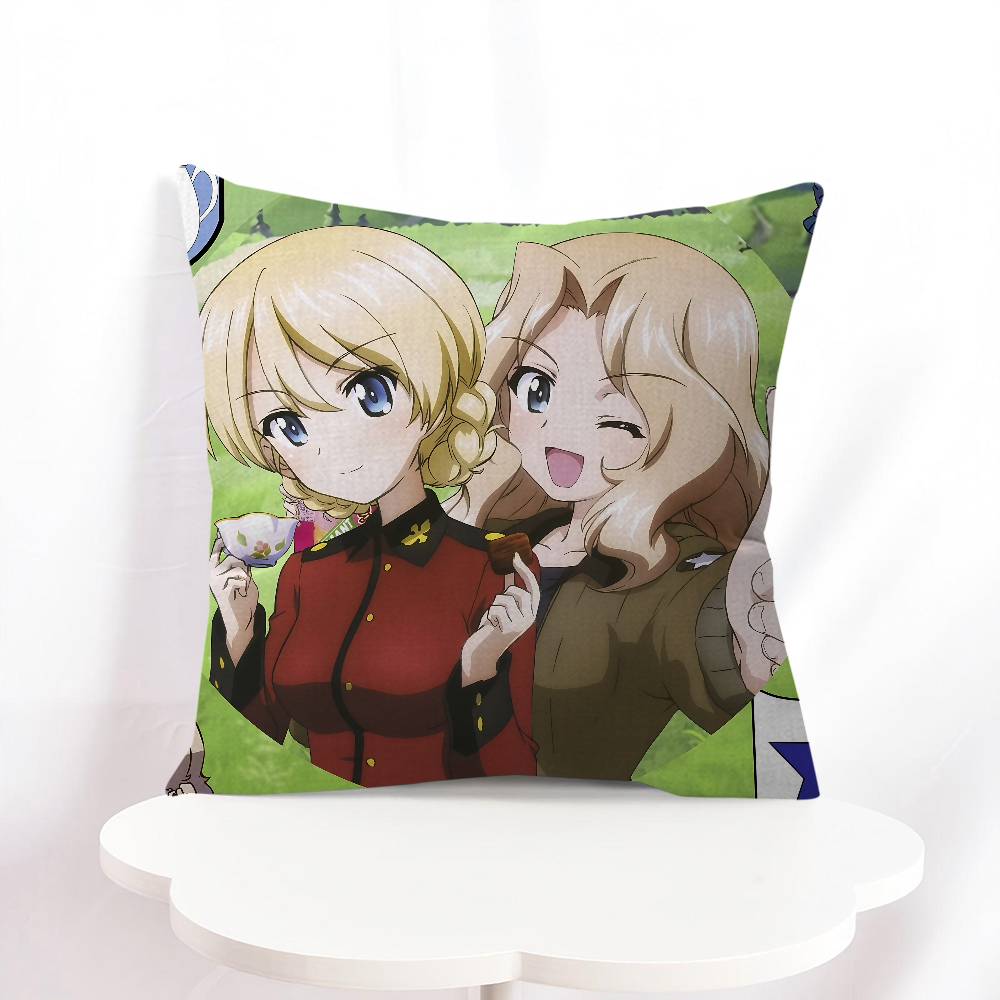 

Девушки и танки: Финал Обложка с коротким плюшевым принтом для украшения дивана в гостиной, наволочка для подушки 16x16Inch