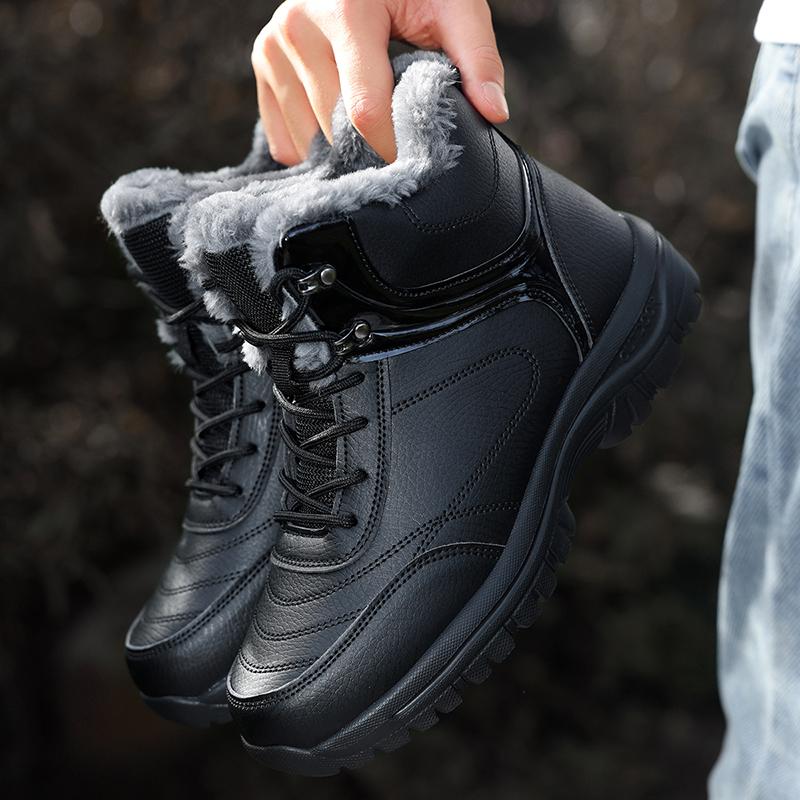 New Men Winter Snow Boots Women Super Warm Ankle Boots Unisex Plush Sneakers Wearable Anti-slip Waterproof Men's High Top Boots