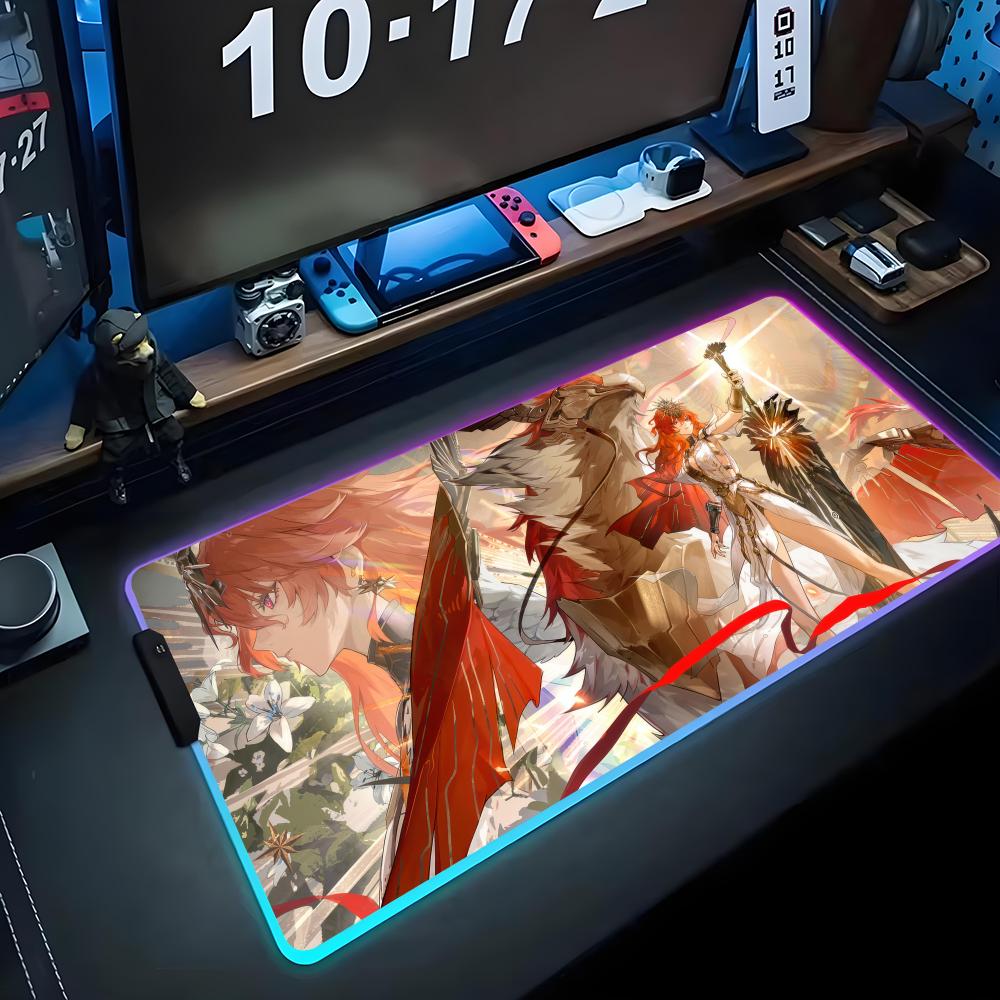 

augusta wuwa Mouse Pad RGB Gaming Mousepad Big LED Pad PC Desk Mat Luminous Mouse Pad Large Keyboard Mats Table Rug With Backlit RGB600x300x3mm