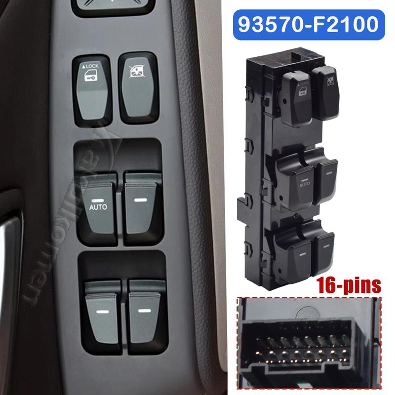 93571-2S000 935712S000 LHD Front Left Master Power Window Control Switch Blue Light For Hyundai Tucson IX35 2010 2011 2012 2015