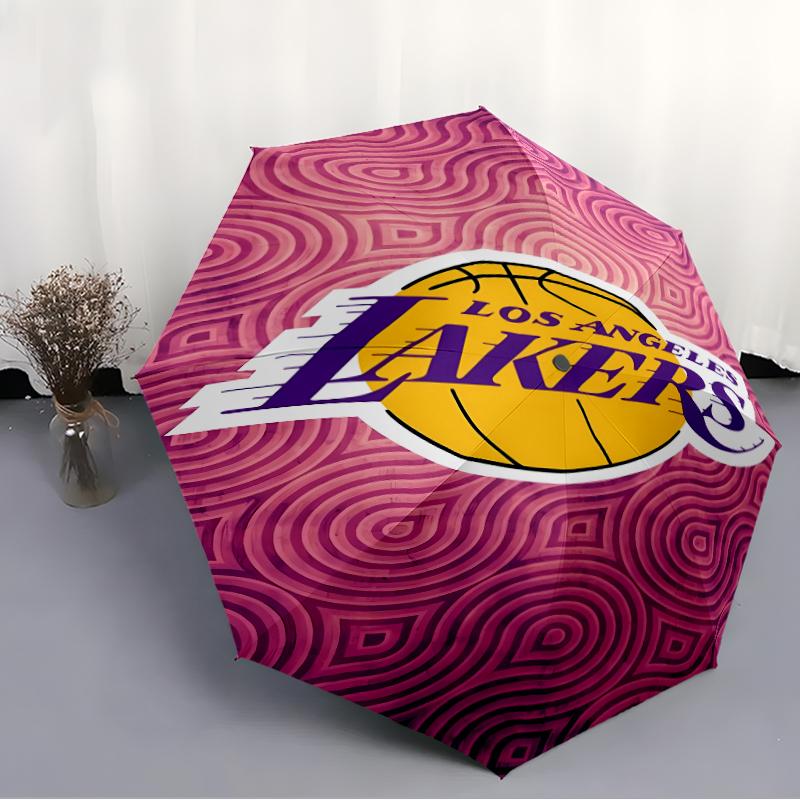 Printed Los Angeles Lakers logo Folding Umbrella,Outdoor,Leisure,And Travel Umbrella,Durable Umbrella Fabric,Birthday And Holiday Gift