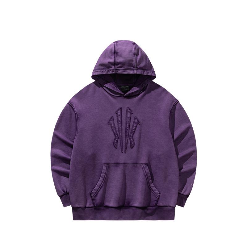 

ANTA Men s Kyrie Irving Series Embossed Logo Hooded Sweatshirt Purple 172541710-2 2XL