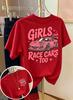 2026 Girls Love Racing Cars Graphic T Shirt Black Short Sleeve O-neck Cotton Car Enthusiast Casual Unisex Tees