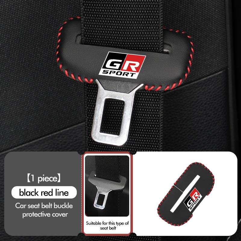 Araba Emniyet Kemeri Tokası Kılıfı Deri Koruyucu Çarpışma Önleyici Kılıf Toyota GR Sport Corolla Yaris Aygo Prius RAV4 Crown CHR İçin