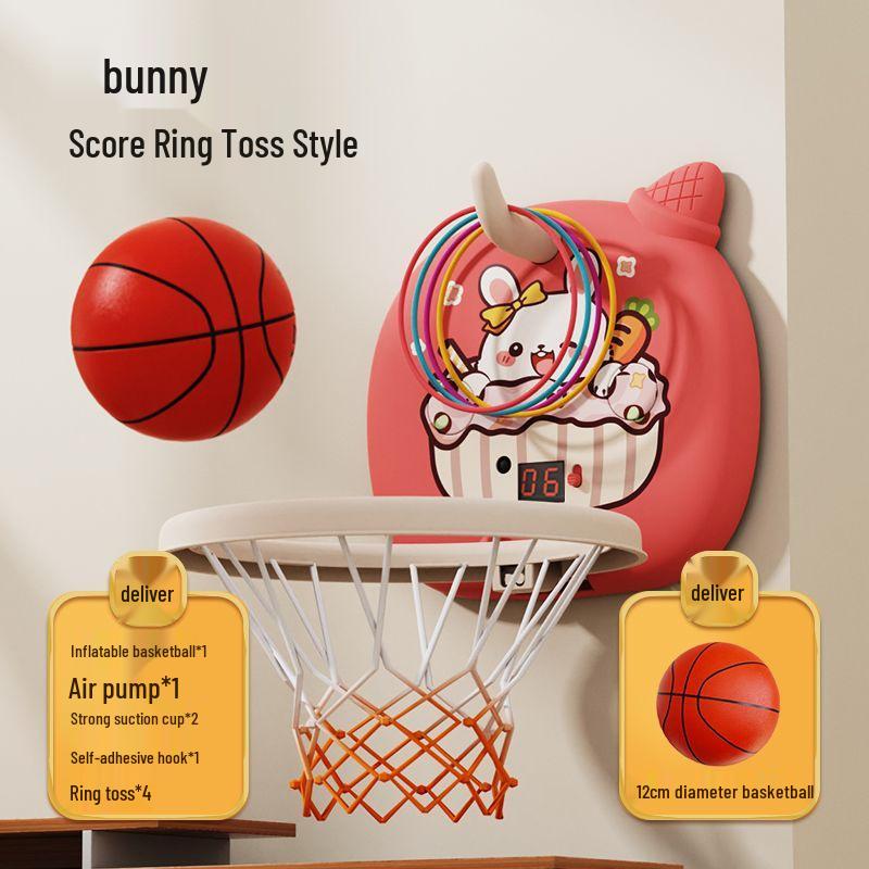 Indoor Baby Basketball Hoop for Ages 1-3, No-Punch Suction Cup Design