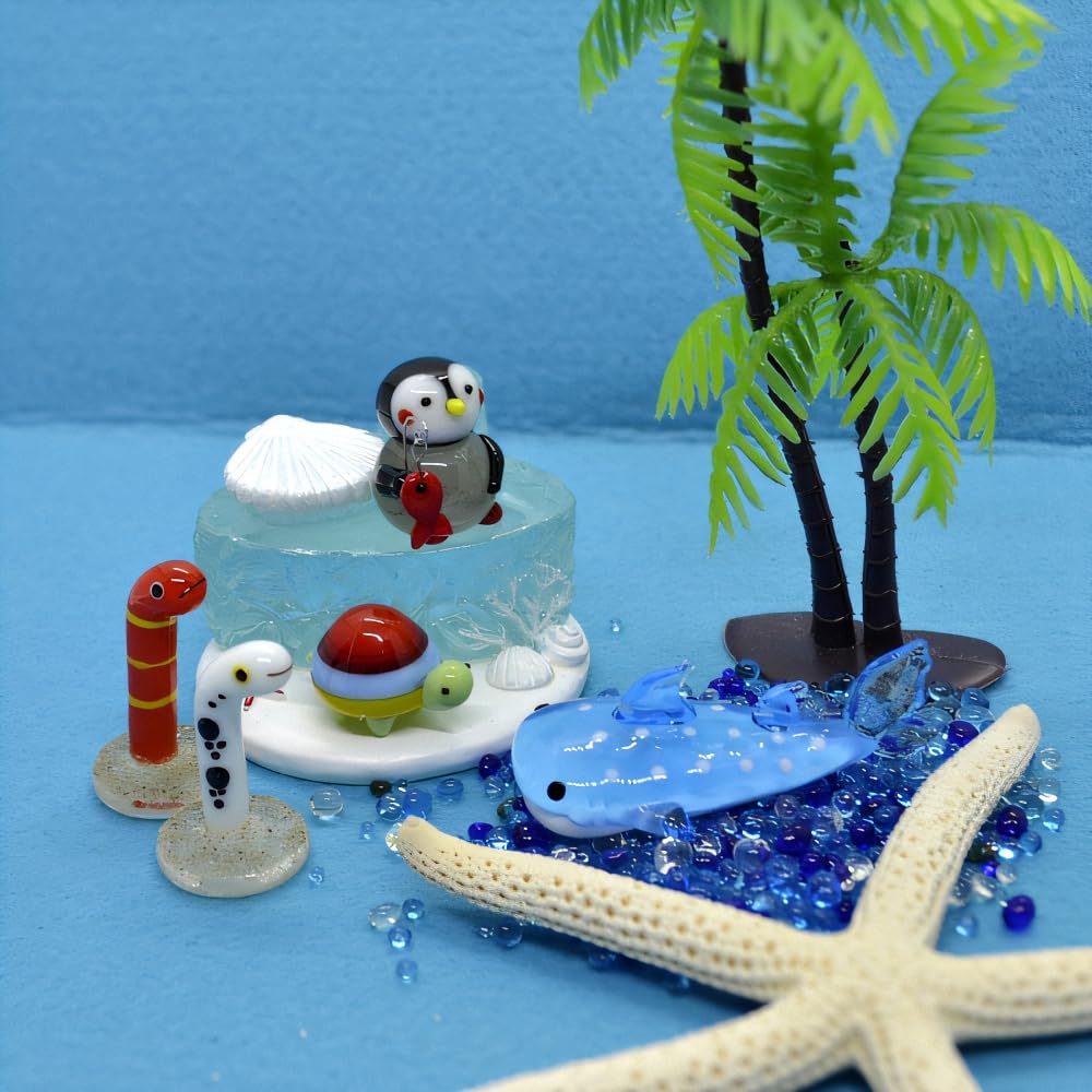 Fourcart Cute Handmade Glass Crafts [Poly Sea Stage] x 5-Piece Set