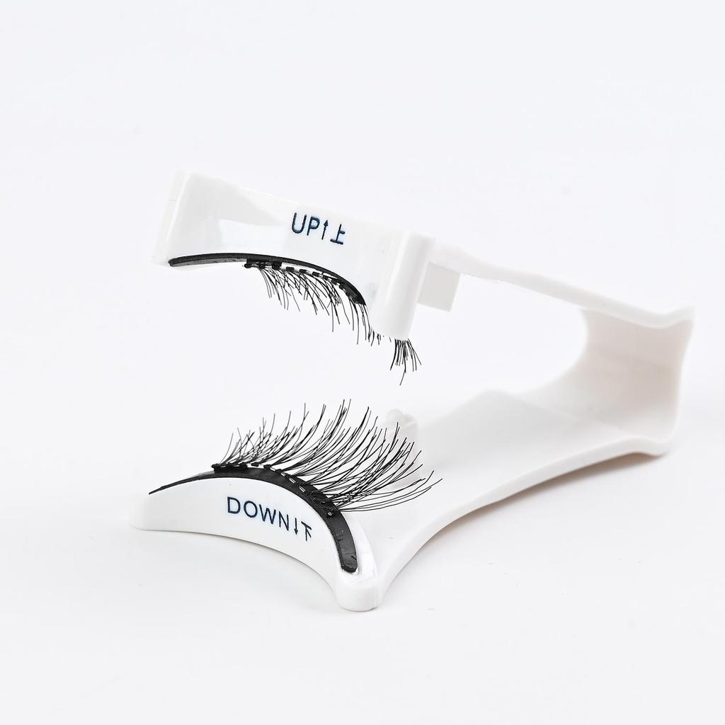 Tragbare magnetische künstliche Wimpern mit Pinzette - Neuer Stil, Rosa quadratisch-runde Box, Lang & Schlank.