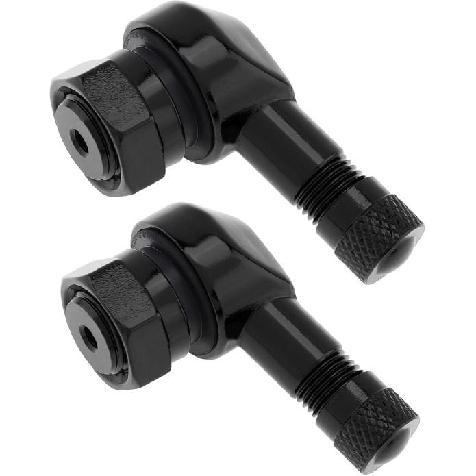 Windance 2pcs 90 Degree CNC Motorcycle Tire Valve Stems for Most Bike 10 mm to11.3 mm Tubeless Tires Easy tallation (Black)