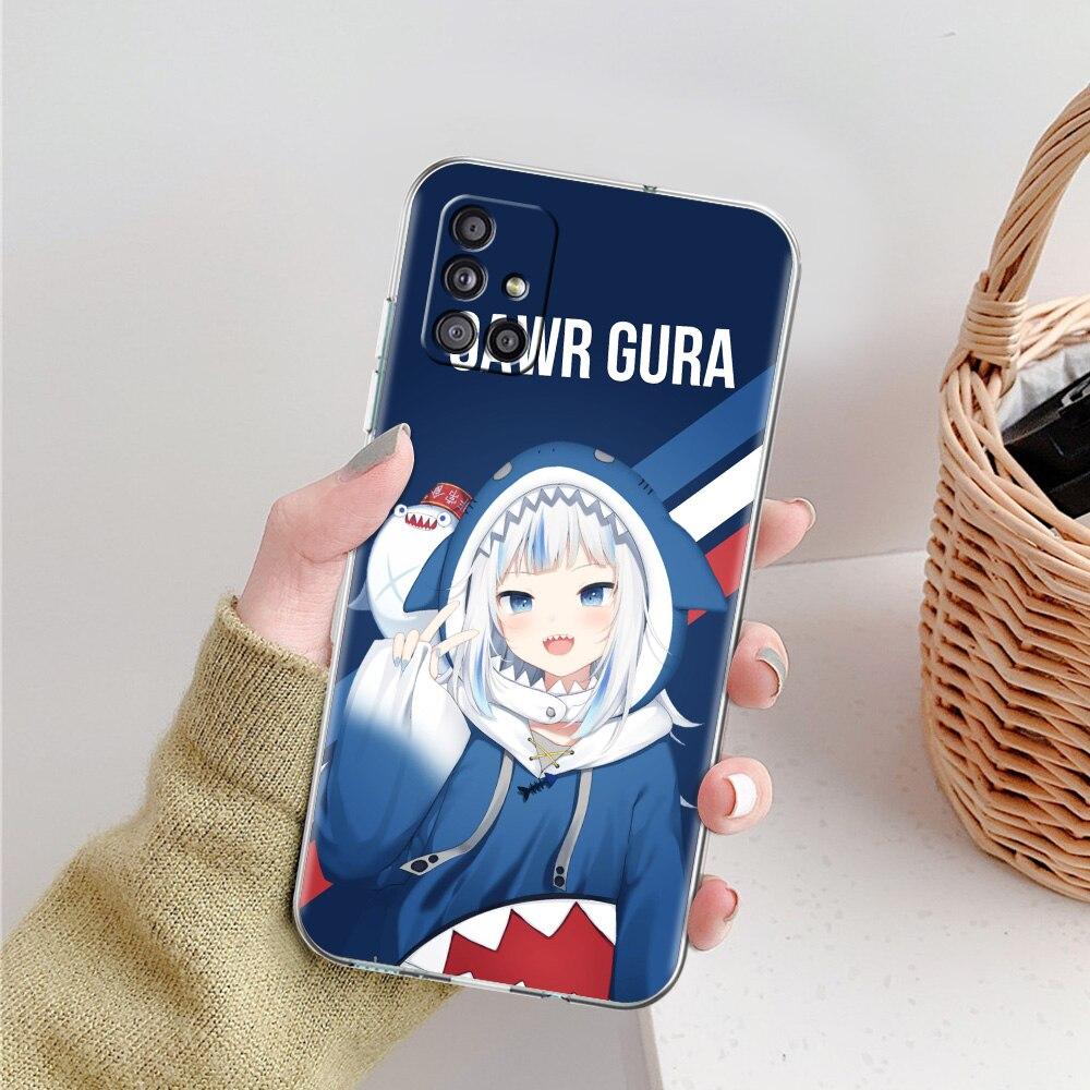 Gawr Gura Hololive Shark Anime Phone Case For Samsung Galaxy A51 A71 A21S A12 A11 A31 A41 A52 A32 5G A72 A01 A02S Clear Cover
