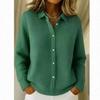 2026 Autumn/Winter European & American Solid Color Print Loose Long Sleeve Women's Shirt