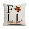 New Autumn Pillow Cover Watercolor Plaid Printed Maple Leaf Pumpkin Letter Pillow Home Cushion