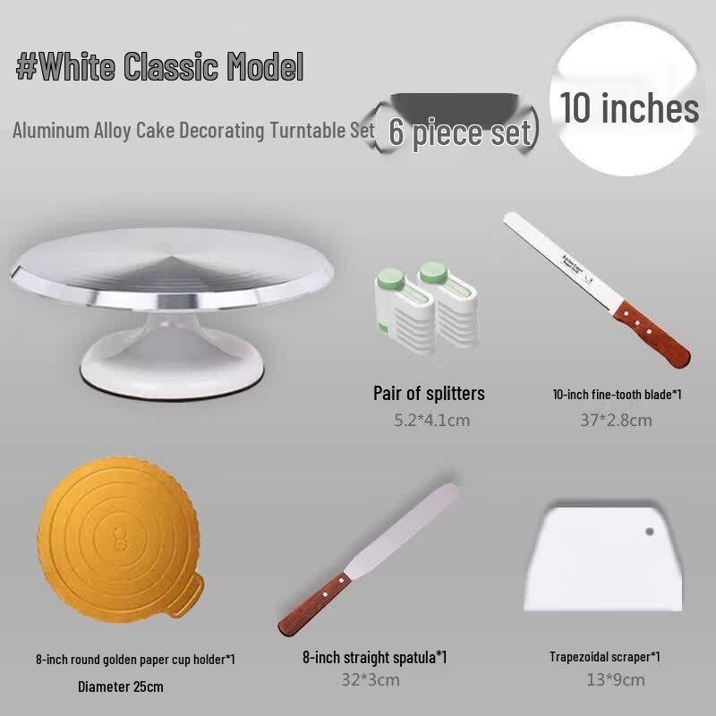 Qiwei Aluminum Alloy Cake Decorating Turntable Set