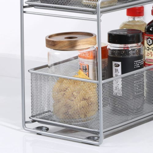 Bremoon Under-Sink Rack, Large Capacity Storage with Sliding Drawers, 2 Tiers, Kitchen Storage, Under-Bathroom Storage Rack, Kitchen Rack, Kitchen Org