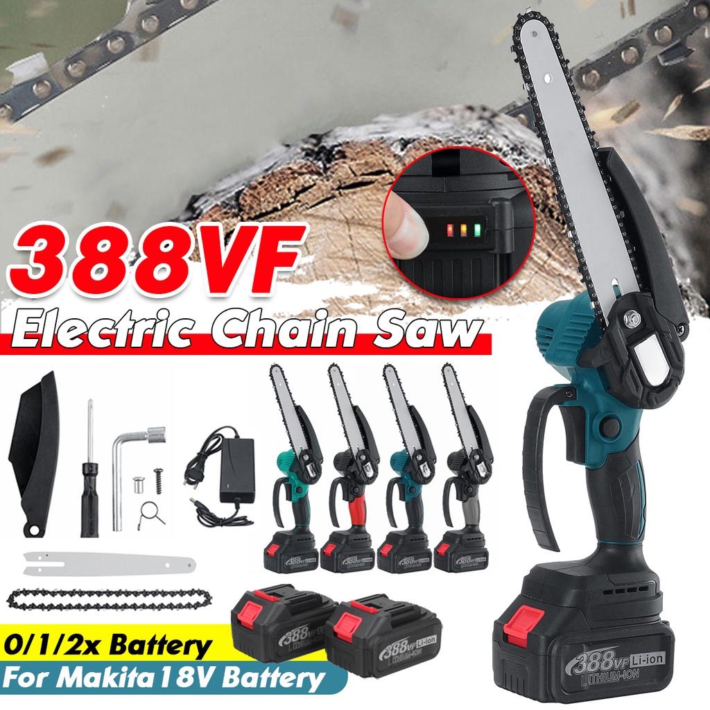 8Inches 388VF 3000W Variable Speed Rechargeable Woodworking Tools With 2Battery Brushless Mini Electric Chain Saw