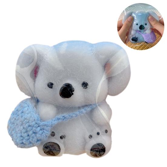 Cartoon Koala Squeeze Toy Handmade Stress Relief Sitting Koala Pinch Sensory Toy Kids Teens Adults Soft Stress Ball Animal Fidget Toy