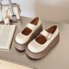Platform Mary Jane Women's Shoes 2025 New Summer Fashion Single Shoes One-word Buckle with Muffin Sole Women's Shoes