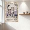 Harvardaa News Vintage Metal Sign with Tabby Cat Illustration - Retro Outdoor Sky & Ornate Column Wall Decor for Bar Pub Home Ca