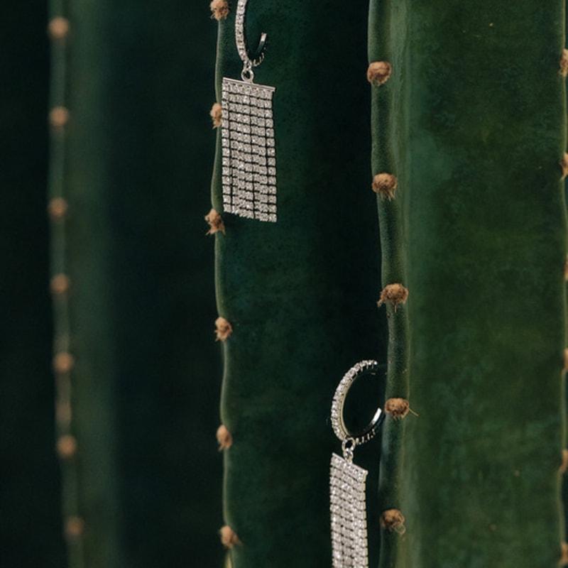 

JYDDM Square Swing Hoop Ring Earrings SILVER