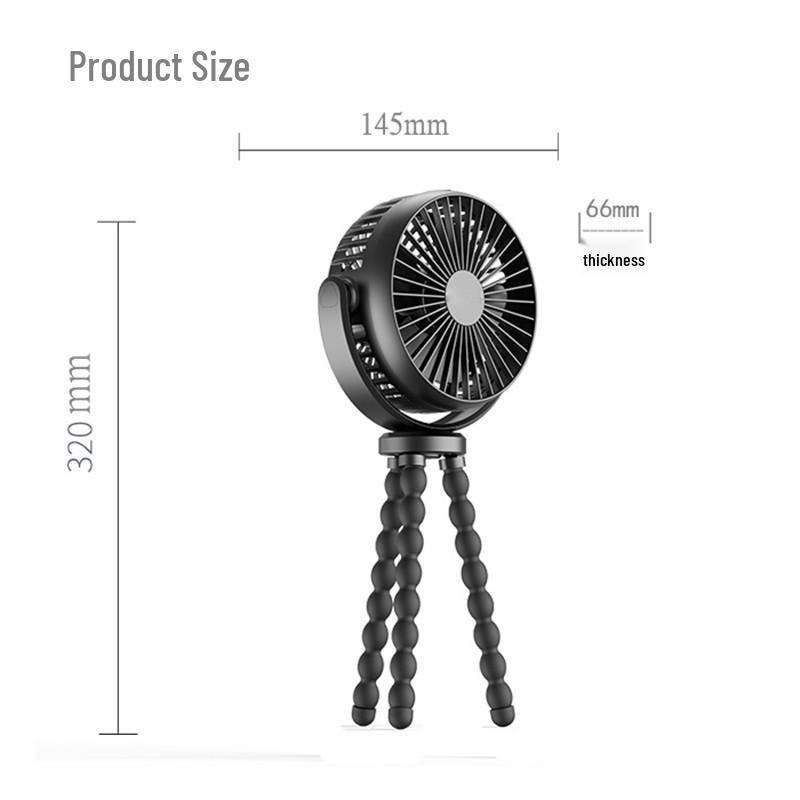 Octopus Portable Mini Fan with Ice Pack - Handheld, Hanging, and Stroller Compatible for Outdoor Use