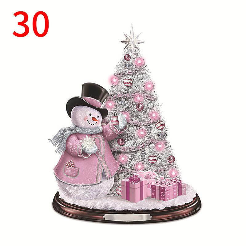55Styles Home Decor Train Decor Rotating Sculpture Window Paste Stickers Christmas Tree