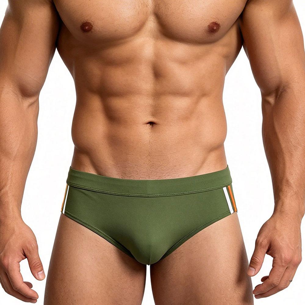 Heren Nylon Mesh Zwembroek Sneldrogend Elastische Contour Pouch Sexy Kleurblok Zwemkleding Voor Zomer Strand Zwembadfeest