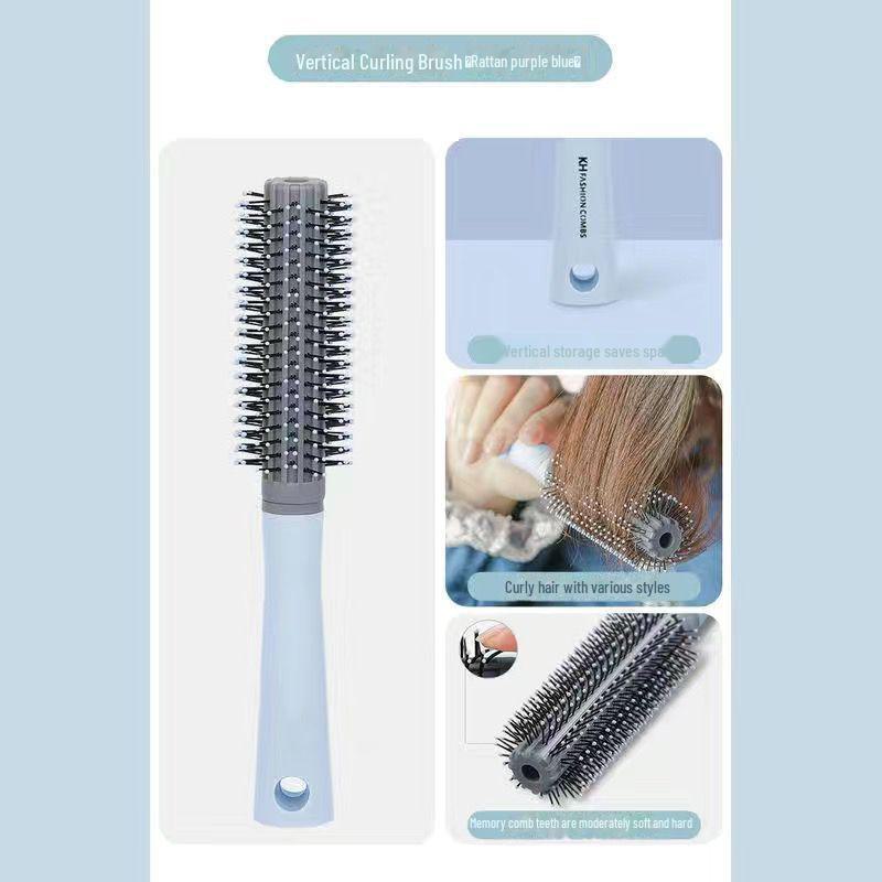 

Антистатическая пластиковая расческа для завивки волос для создания крупных волн синий