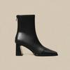 Ruodan Brown High-Heeled Short Boots Women'S Autumn And Winter French Small Ankle Boots Square Head Thick Heel Thin Boots